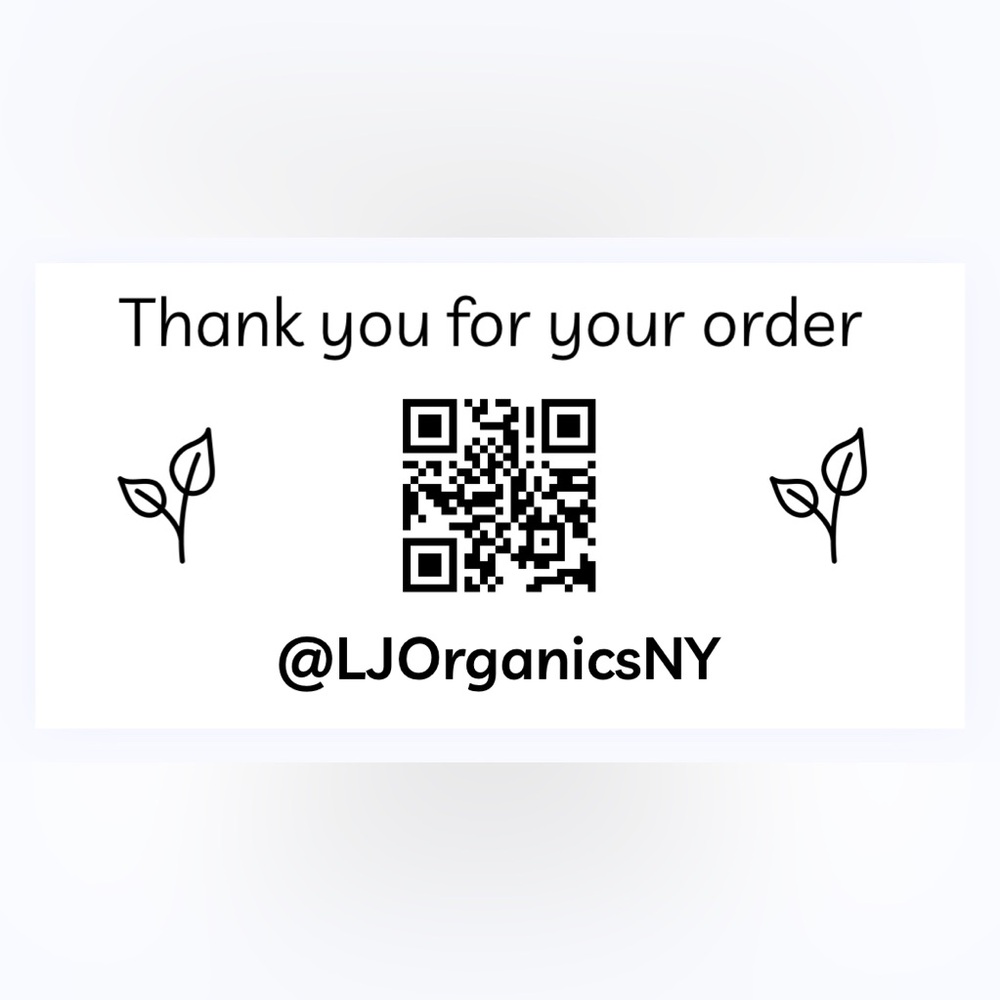 30 CUSTOM STICKERS - 2” x 1” - THANK YOU FOR YOUR ORDER - W/ CLOSET NAME & QR